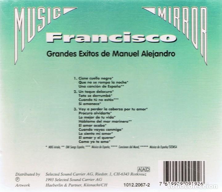 CDs de m&uacute;sica: CD FRANCISCO GRANDES &Eacute;XITOS DE MANUEL ALEJANDRO - Foto 2
