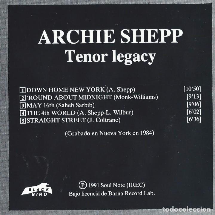 CDs de m&uacute;sica: ARCHIE SHEPP. TENOR LEGACY. CD - Foto 2