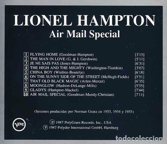 CDs de m&uacute;sica: LIONEL HAMPTON. AIR MAIL SPECIAL. CD - Foto 2