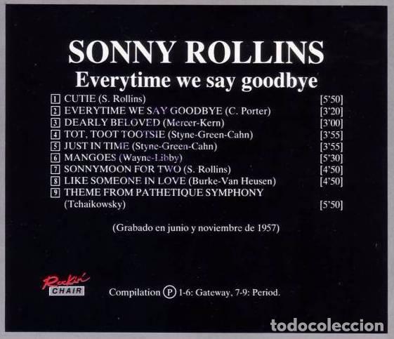 CDs de m&uacute;sica: SONNY ROLLINS. EVERYTHING WE SAY GOODBYE. CD - Foto 2