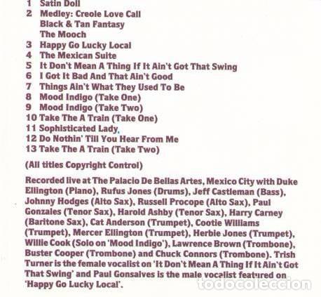 CDs de m&uacute;sica: DUKE ELLINGTON. LIVE IN MEXICO. CD - Foto 2