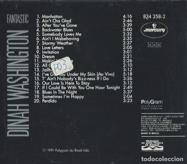 CDs de m&uacute;sica: DINAH WASHINGTON. FANTASTIC - Foto 2