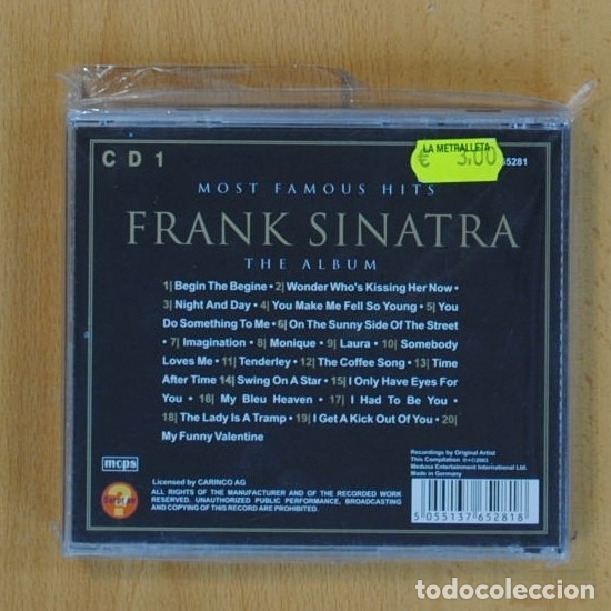 CDs de m&uacute;sica: FRANK SINATRA - MOST FAMOUS HITS - CD - Foto 1