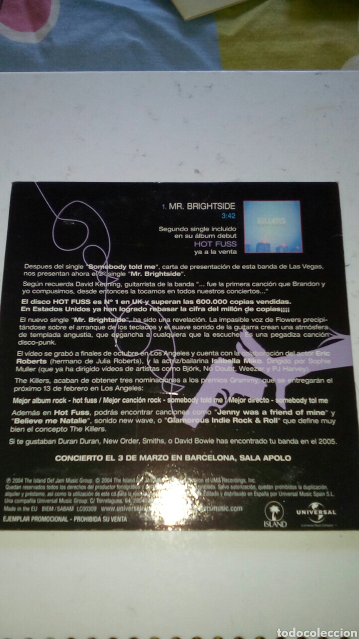 CDs de m&uacute;sica: The Killers cdsingle promo - Foto 2