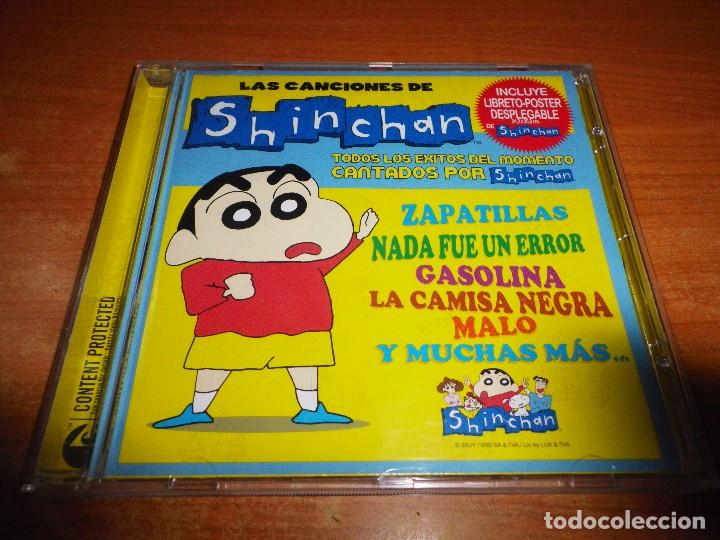 LAS CANCIONES DE SHINCHAN BANDA SONORA CD ALBUM 2005 ESPAÑA EL FOLLETO ES  UN POSTER 10 TEMAS