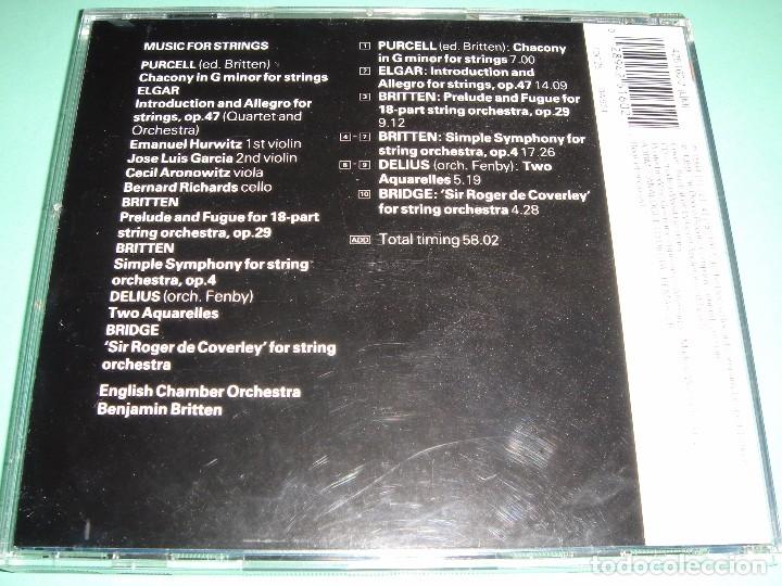 CDs de m&uacute;sica: MUSIC FOR STRINGS / PURCELL / ELGAR / DELIUS / FRANK BRIDGE / BENJAMIN BRITTEN / DECCA CLASSICS / CD - Foto 2