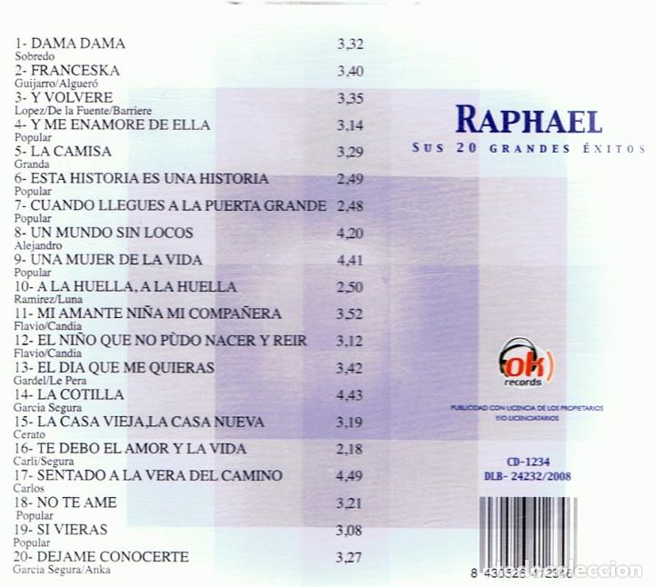CDs de m&uacute;sica: CD RAPHAEL SUS 20 GRANDES &Eacute;XITOS - Foto 2