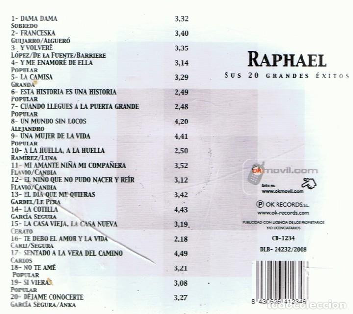 CDs de m&uacute;sica: CD RAPHAEL SUS 20 GRANDES &Eacute;XITOS - Foto 2