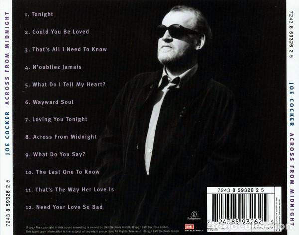 CDs de m&uacute;sica: Joe Cocker &lrm;- Across From Midnight -rock - Foto 2