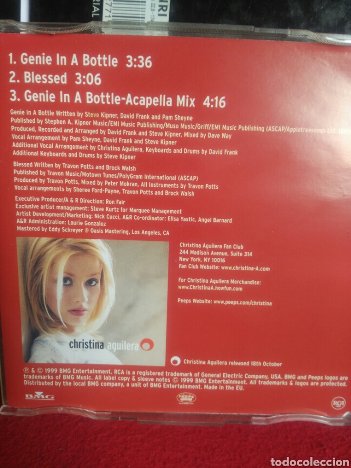 CDs de m&uacute;sica: CD Christina Aguilera, Genie in a bottle - Foto 3