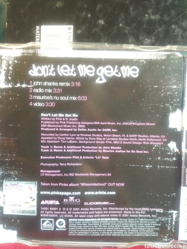 CDs de m&uacute;sica: Pink. Dont let me get me - Foto 2