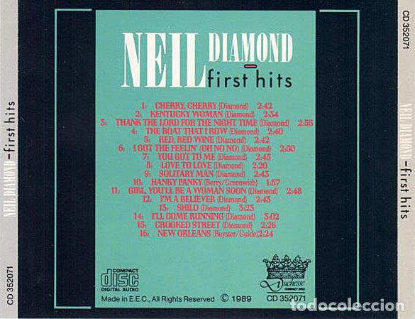 CDs de m&uacute;sica: Neil Diamond &lrm;- First Hits - Foto 2