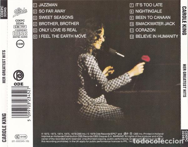 CDs de m&uacute;sica: Carole King - Her Greatest Hits - Foto 3