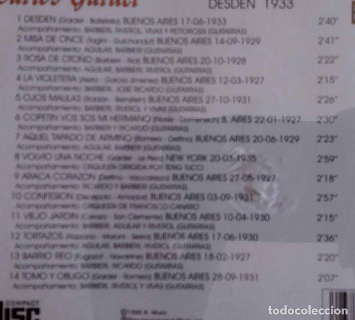 CDs de m&uacute;sica: CARLOS GARDEL, DESD&Eacute;N 1933. CD - Foto 2