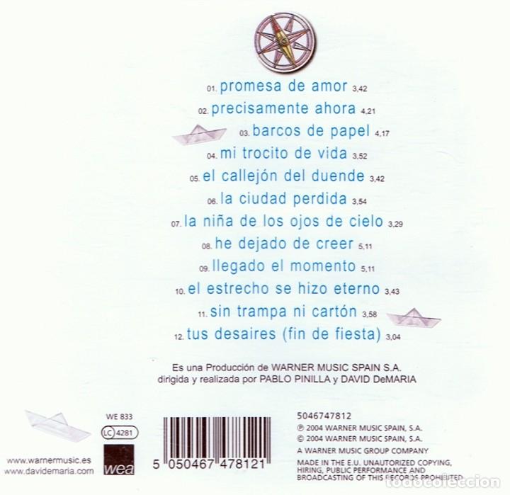 CDs de m&uacute;sica: CD DAVID DEMAR&Iacute;A &uml;BARCOS DE PAPEL&uml; - Foto 2