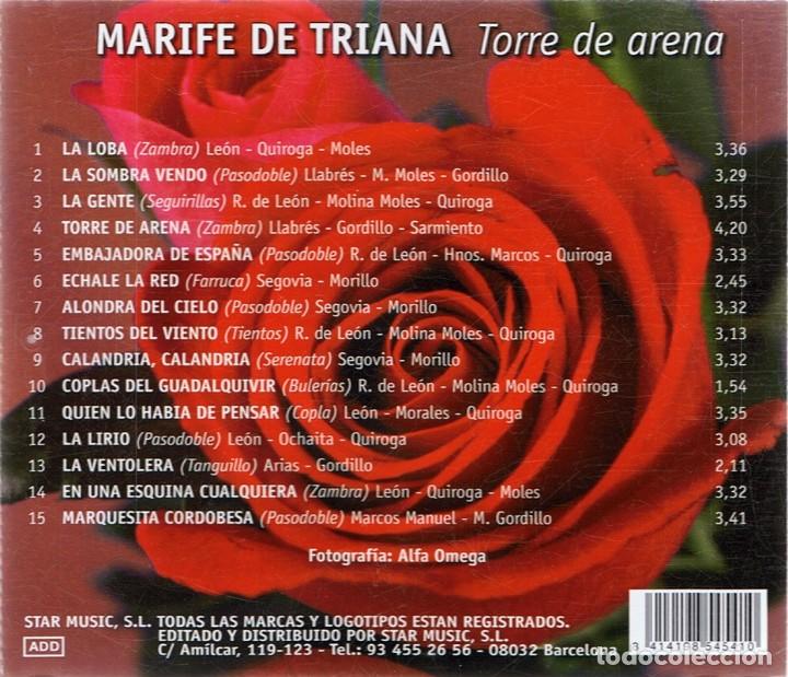 CDs de m&uacute;sica: CD MARIF&Eacute; DE TRIANA &uml;TORRE DE ARENA&uml; - Foto 2