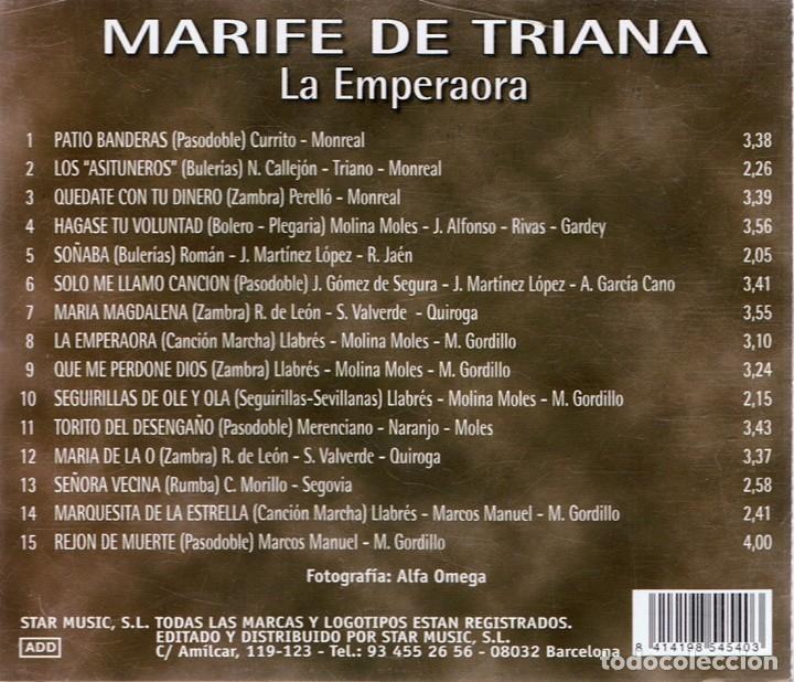 CDs de m&uacute;sica: CD MARIF&Eacute; DE TRIANA &uml;LA EMPERAORA&uml; - Foto 2