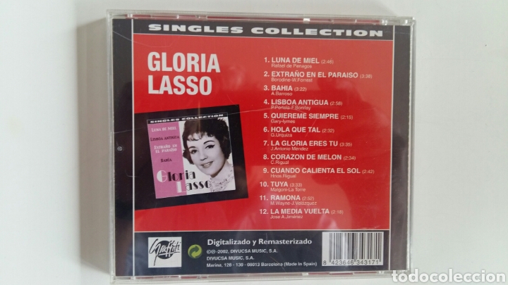 CDs de m&uacute;sica: (Sevilla) CD GLORIA LASSO. Singles Collection - Foto 3