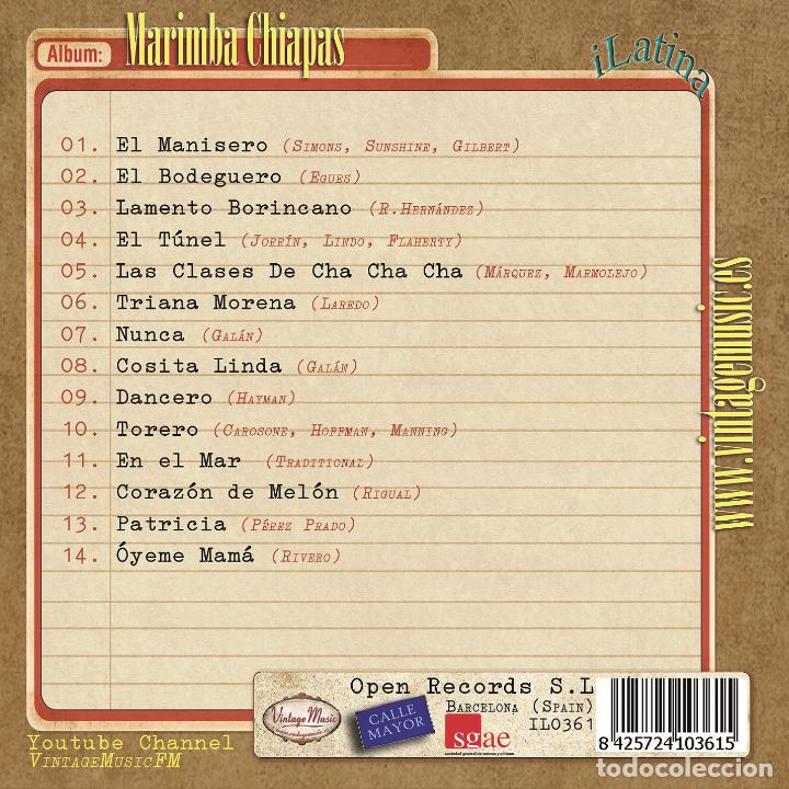 CDs de m&uacute;sica: MARIMBA CHIAPAS. Colecci&oacute;n iLatina - Foto 3