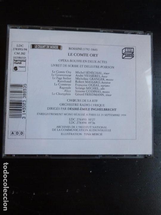 CDs de m&uacute;sica: LE COMTE ORY  ROSSINI LE CHANT DU MONDE  1994  2CD - Foto 2