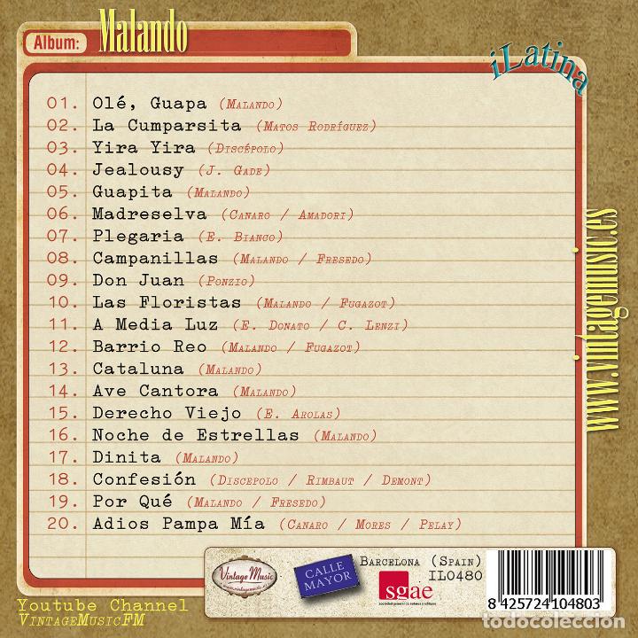 CDs de m&uacute;sica: MALANDO. Colecci&oacute;n iLatina - Foto 2