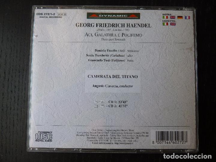 CDs de m&uacute;sica: ACI GALATHEA E POLIFEMO HAENDEL DYNAMIC  1999 - Foto 2