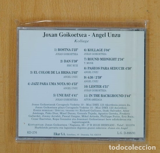 CDs de m&uacute;sica: JOXAN GOIKOECHEA - KOLLAGE - CD - Foto 2
