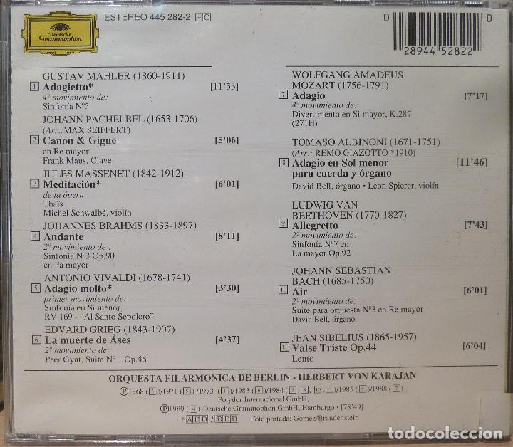 CDs de m&uacute;sica: ADAGIO - KARAJAN - Foto 2