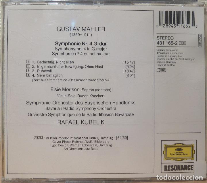 CDs de m&uacute;sica: MAHLER . SYMPHONIE NR 4 - Foto 2