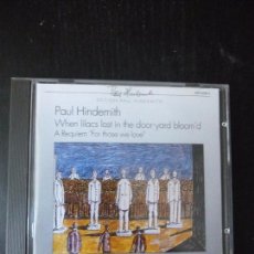 CDs de Música: PAUL HINDEMITH WHEN LILACS INTHE DOOR YARD BLOOM'D A RQUIEM WERGO 1996