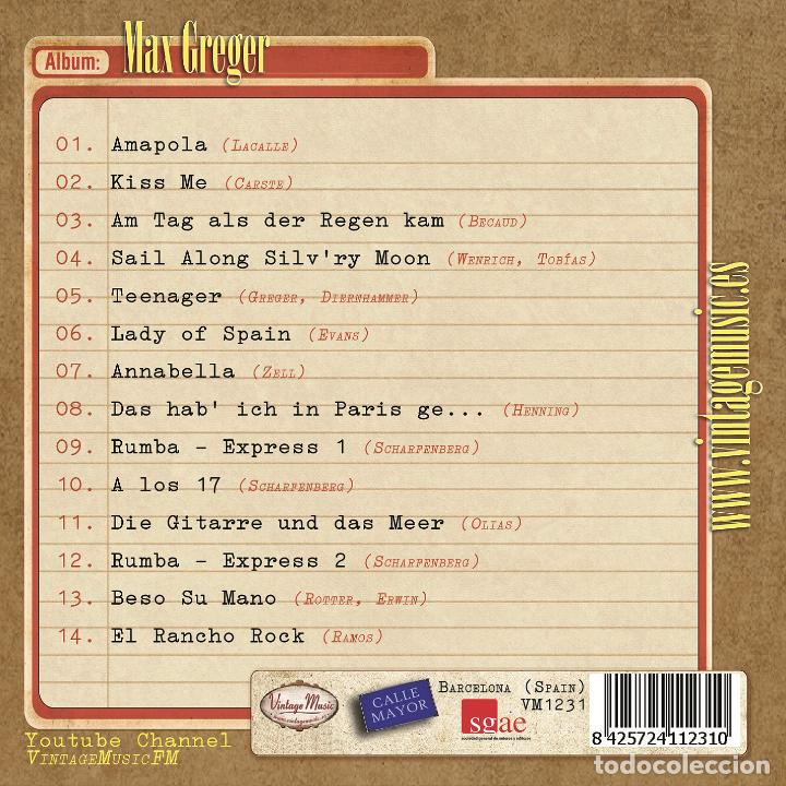 CDs de m&uacute;sica: MAX GREGER. Colecci&oacute;n Vintage Music - Foto 2