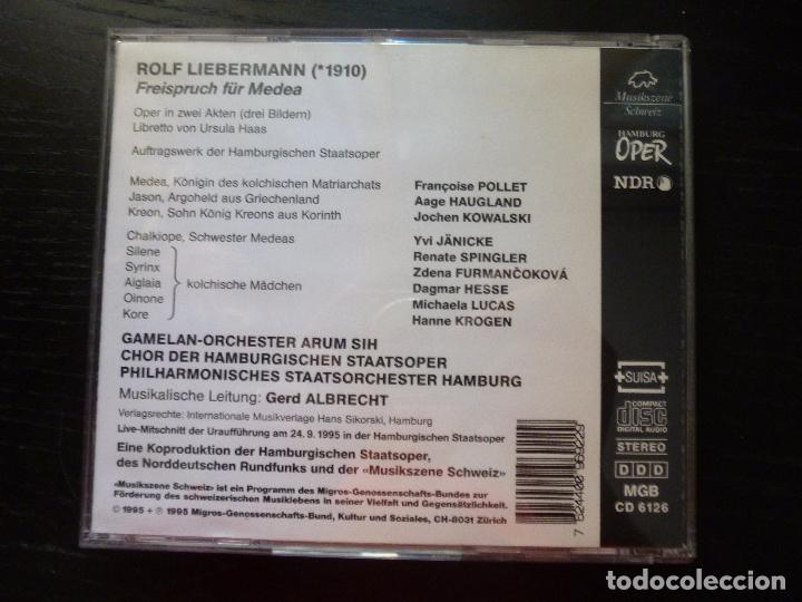 CDs de m&uacute;sica: ROLF LIEBERMAN FREISPRUICH FUR MEDEA  MGB 1995 - Foto 2