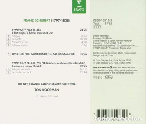 CDs de m&uacute;sica: Schubert - Symphonies 5 & 8 - Ton Koopman - CD - Foto 2