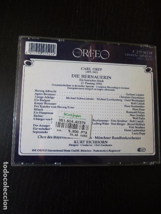 CDs de m&uacute;sica: CARL ORFF DIE BERNAUERIN  ORFEO  2CD - Foto 2
