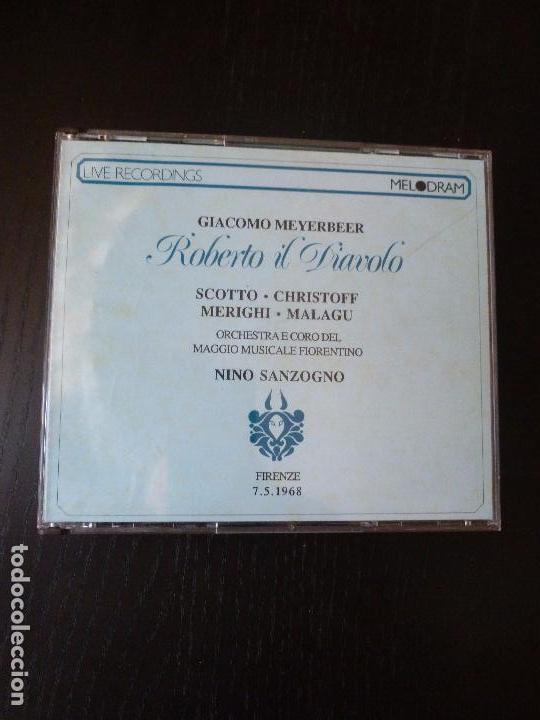 CD de M&uacute;sica: ROBERTO IL DIAVOLO  GIACOMO MEYERBEER NINO SANZOGNO  MELODRAM 3CD 1988
