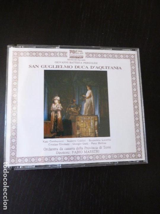CD de M&uacute;sica: PERGOLESSI. SAN GUGLIELMO DUCA D'AQUITANIA FABIO MAESTRI BONGIOVANNI 1986 2CD