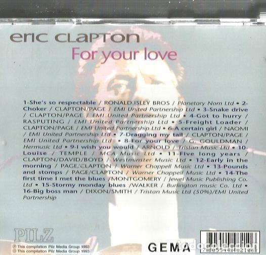 CDs de m&uacute;sica: CD ERIC CLAPTON ; FOR YOUR LOVE ( 16 TEMAS ) - Foto 2
