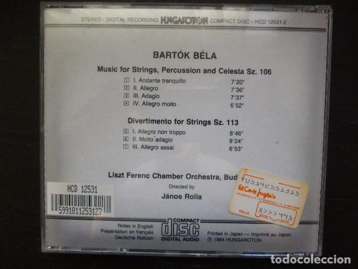 CDs de m&uacute;sica: MUSIC FOR STRINGS PERCUSSION AND CELESTA. BARTOK. HUNGAROTON 1984 - Foto 2