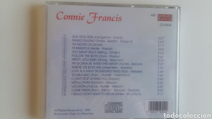 CDs de m&uacute;sica: (Sevilla) CD - CONNIE FRANCIS - Foto 3