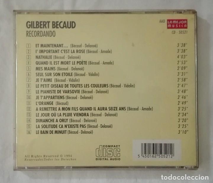 CDs de m&uacute;sica: GILBERT BECAUD.RECORDANDO - Foto 2