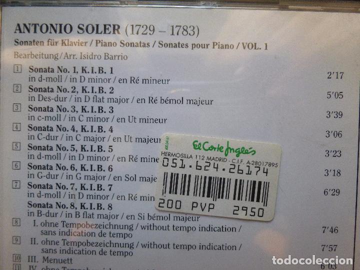 CDs de m&uacute;sica: ANTONIOI SOLER. ISIDRO  BARRIO.  KOCK 1996 - Foto 2