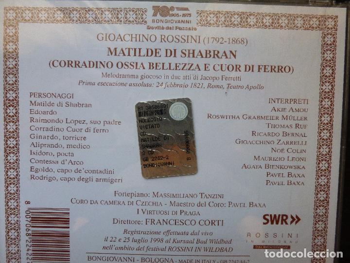 CDs de m&uacute;sica: ROSSINI  MATILDE DI SHABRAN BONGIOVANNI  3CD - Foto 2