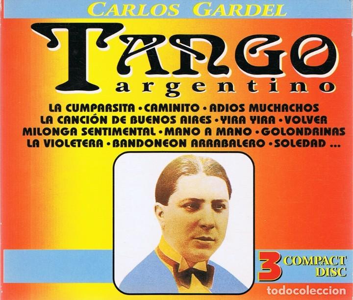 CDs de m&uacute;sica: CD TANGO ARGENTINO CARLOS GARDEL  (3 CD&acute;S) - Foto 1