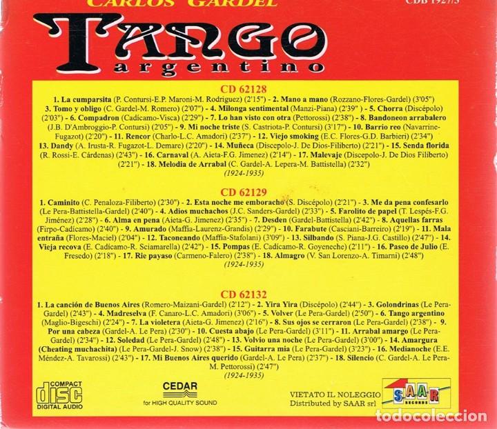CDs de m&uacute;sica: CD TANGO ARGENTINO CARLOS GARDEL  (3 CD&acute;S) - Foto 6