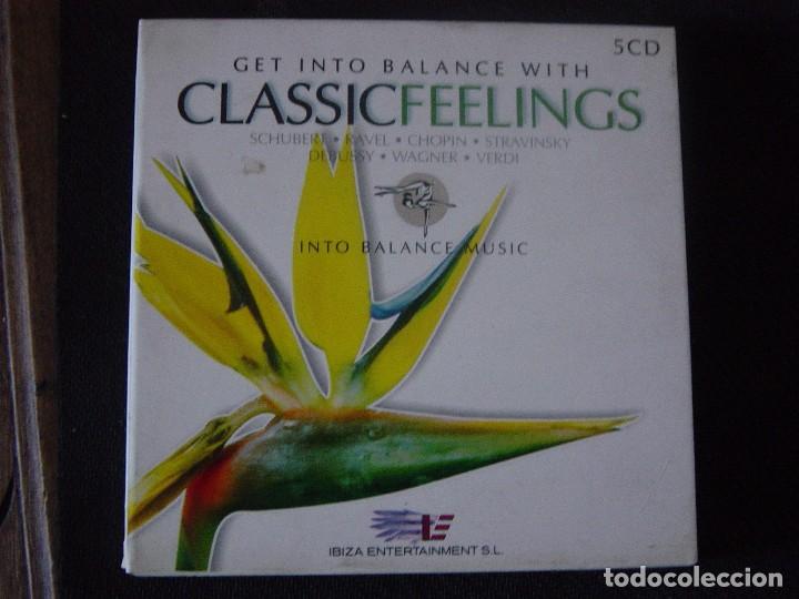 Music CDs: GET INTO BALANCE WITH CLASSIC FEELINGS. 5 CD INTO BALANCE MUSIC. IBIZA ENTERTAINMENT 2004.