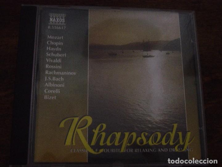 CD de M&uacute;sica: RHAPSODY. CLASSICAL FAVOURITES FOR RELAXING AND DREAMING. CD NAXOS HNH INTERNATIONAL 1998.