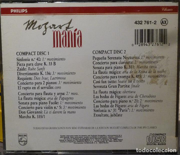 CDs de m&uacute;sica: MOZART MANIA (doble CD) - Foto 2