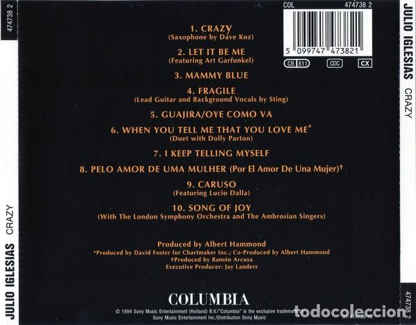 CDs de m&uacute;sica: JULIO IGLESIAS CRAZY CD  NUEVO - Foto 2