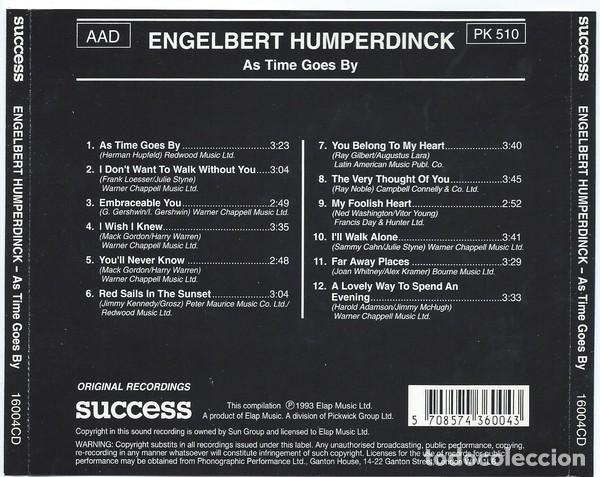 CDs de m&uacute;sica: ENGELBERT HUMPERDINCK AS TIME GOES BY cd nuevo - Foto 2