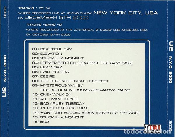 CDs de m&uacute;sica: U2 ?&ndash; N.Y.C. 2000 - Foto 4